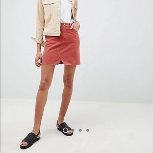 Denim pelmet skirt In rust